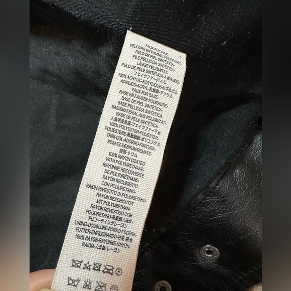 Free People Oversized Leopard Faux Fur/Leather Trucker Jacket Size S - Picture 8 of 8